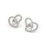 Ohrringe Herz Pave für halb durchbohrt 11x14mm - Zirkonia & Rhodiniertes Silber 925 x 2 Stück