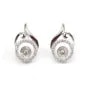 Clous d'oreilles flamme semi-pavé pour semi percé 10x16mm - oxyde de zirconium & Argent 925 rhodié x 2pcs