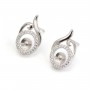 Clous d'oreilles flamme semi-pavé para semi percé 10x16mm - óxido de circonio y Plata 925 rodinada x 2 uds.