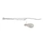 Clous d'oreilles goutte pavé et Poussoirs chaînettes pour semi percé 10x21mm - oxyde de zirconium & Argent 925 rhodié x 2pcs