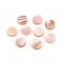 Cabujón de nácar rosa redondo plano 6mm x 2 piezas