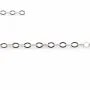 925 rhodium-plated silver chain flat curb link 1.7x2.1mm x 50cm