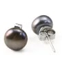 Ohrringe Süßwasserperle braun/lila Knopf 8-9mm - 925 rhodiniertes Silber x 2 Stück