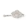 Fermaglio a clip fiore 17x20mm in argento 925 per creazione di gioielli