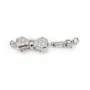 Cierre de clip lazo corazón 9x23mm en plata 925 para creación de joyas