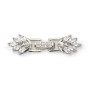 Fermoir de clip doble flor 9x32mm en plata 925 para creación de joyas