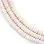Perles lambi rose Heishi 2x5mm qualité AB avec teinte rose pâle pour créations DIY