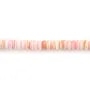 Fil di 40cm di perle lambi rosa rondella Heishi 2x5mm qualità A per gioielli delicati