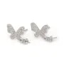 Brincos semi-perfurados borboletas 12x15mm com zircões e corrente personalizável