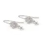 Crochet orecchini fiore per perle semi forate in argento 925 rodiato con zirconia