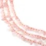 Perlas chips alargadas en Cuarzo rosa natural en hilo