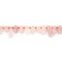 Perlas chips alargadas en Cuarzo rosa natural en hilo