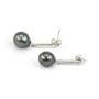Boucles d'oreilles Argent 925 Perles Tahiti x 2pcs