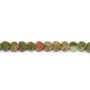 Perla Jaspe Unakite 4mm coração | Fornecedor de Pedras Naturais