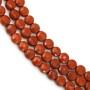 Perla Redonda Plana Facetada Jaspe Rojo 4.5mm | Piedra Natural