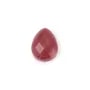 Cabochon Gota Facetada Rodonita 8x10mm | Pedra Rosa Natural