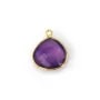 Faceted Amethyst Drop Charm 15x18mm | Gold-Plated Silver Setting