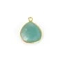 Breloque facettierte Labradorit 15x18mm | Fassung Silber vergoldet