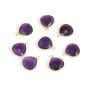 Faceted Amethyst Drop Charm 15x18mm | Gold-Plated Silver Setting