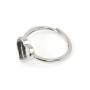 Einstellbarer Ring für Herz-Cabochon - Versilberte Ausführung - DIY-Ring