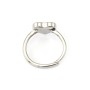 Einstellbarer Ring für Herz-Cabochon - Versilberte Ausführung - DIY-Ring