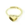 Bague réglable pour cabochon coeur 9x10mm - Doré x 1pc
