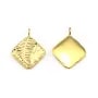 Pendentif losange feuille 16x20mm - Acier Inox 304 doré x 1pc