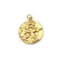 Pendentif médaillon rose 18x21mm - Acier Inox 304 doré x 1pc