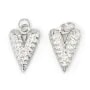 Pendentif coeur martelé 11x17mm - Acier Inox 304 x 1pc
