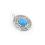 Stilisierter Ovaler Anhänger Cabochon 6x8mm | Edelstahl 304
