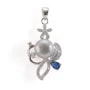 Bélière fleurie pour semi percée 19x40mm - Oxyde de zirconium & Argent 925 rhodié x 1pc