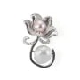 Bail Fiore Rosa Zirconio | Componente Pendente in Argento Rodio