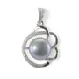 Bailo a spirale pavé per semi forata 17x29mm - Ossido di zirconio & Argento 925 rodiato x 1pc