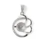 Spiralöse mit Pavé für halbgebohrt 17x29mm - Zirkonia & Rhodiniertes 925 Silber x 1Stk.
