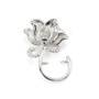 Bail Fiore Rosa Zirconio | Componente Pendente in Argento Rodio