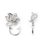 Bail Fiore Rosa Zirconio | Componente Pendente in Argento Rodio