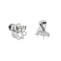 Bélière lotus pour semi percée 12x14mm - Oxyde de zirconium & Argent 925 rhodié x 1pc