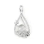 Bélière goutte papillon pour semi percée 16x36mm - Oxyde de zirconium & Argent 925 rhodié x 1pc