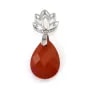 Attache pendentif lotus 12x18mm - Argent 925 rhodié x 1pc