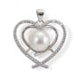 Bail Duo Heart Silver 925 | For Half-Drilled Pearl