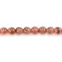 Rhodochrosite ronde 5-6mm x 40cm