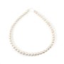Perle de culture d'eau douce semi-ronde 8mm | Perle naturelle Collier