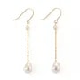 Brincos com enchimento de ouro e pérolas de água doce x 2pcs