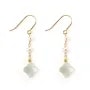 Gold filled & mother-of-pearl trefoil earring x 2pcs