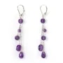 Brincos, 925 Sterling Silver & Amethyst x 2pcs