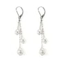 Pendientes: perlas de agua dulce y durmientes y cadena de plata 925 x 2pcs