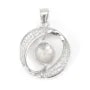 Bélière cercle asymétrique pour semi percée 20x28mm - Oxyde de zirconium & Argent 925 rhodié x 1pc