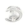 Crescent moon bail for half-drilled 20mm - Cubic zirconia & Rhodium-plated 925 Silver x 1pc