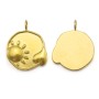 Pendentif médaillon soleil & coeur 15x19mm - Acier Inox 304 doré x 1pc