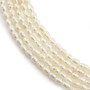 Perles de culture d'eau douce, blanche, olive/irrégulière, 2-2.5mm x 39cm